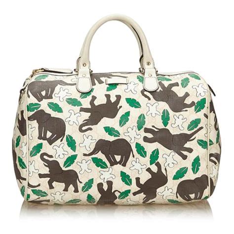 gucci elephant bag|GUCCI Monogram Medium Joy Boston Unicef Elephant .